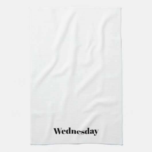 "Woensdag" zwart-wit minimalist Theedoek (Verticaal)