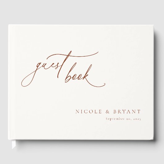 Woert Sienna Modern Minimalist Wedding Gastenboek (Voorkant)