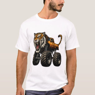 Woest Tiger Monster Truck Ontwerp T-shirt