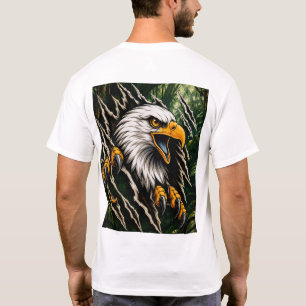 Woeste Adelaar Die Door Bladeren Scheidt Illustrat T-shirt