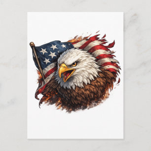 Woeste Amerikaanse Adelaar – Patriotisch Krachtig Briefkaart