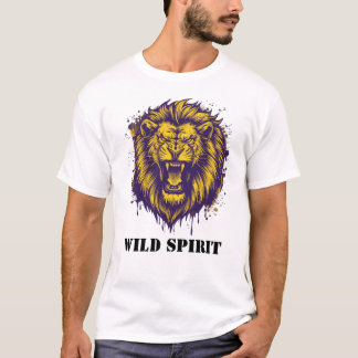 Woeste Brullende Leeuw Wilde Geest Grafisch Ontwer T-shirt