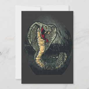 Woeste Cobra Slang Donkere Jungle Tattoo Kunst Feestdagenkaart