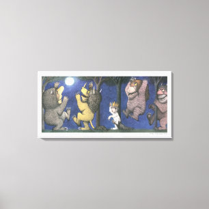Woeste dingen en Max dansen in het maanlicht Canvas Afdruk