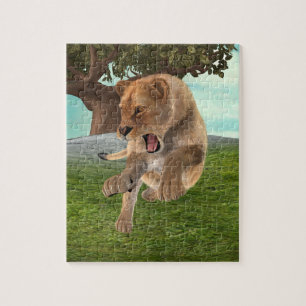 Woeste Leeuwinnen Jungle Avontuur Kunst Legpuzzel
