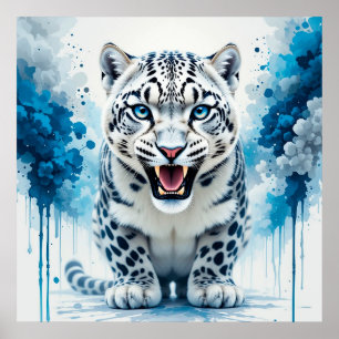 Woeste Witte Luipaard Poster