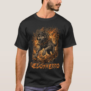 Woeste Wolf Kettingen Breken Vuur IJzer Motivatie T-shirt