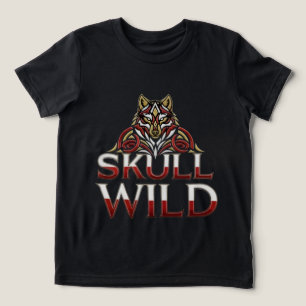 Woeste wolfskop met celtic knoopwerk en schedel Tri-Blend shirt