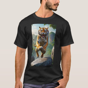 Woeste Zwarte T-shirt voor Heren met Tijger