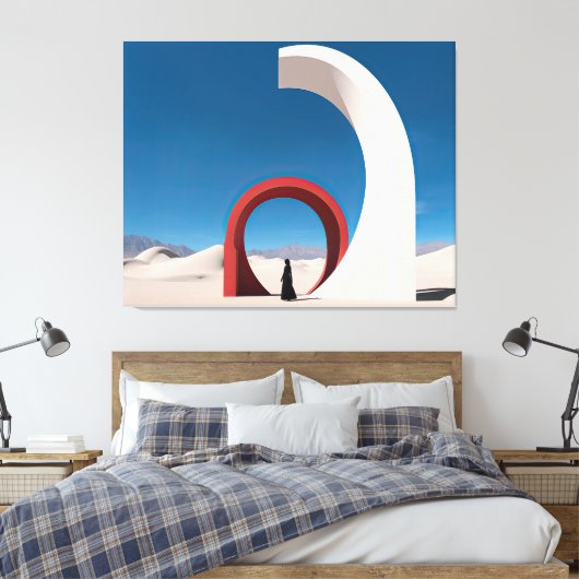 Woestijn Arcana: sluier van eenzaamheid Canvas Afdruk (Insitu (Slaapkamer))