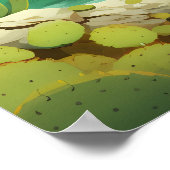 Woestijn bij de Zee Strand Cactus Schilderij Poster (Hoek)