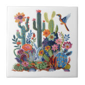 Woestijn bloeit bloemensymfonie tegeltje (Voorkant)