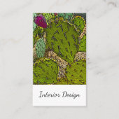 Woestijn Botanische Succulente Cactus Interieur On Visitekaartje (Voorkant)