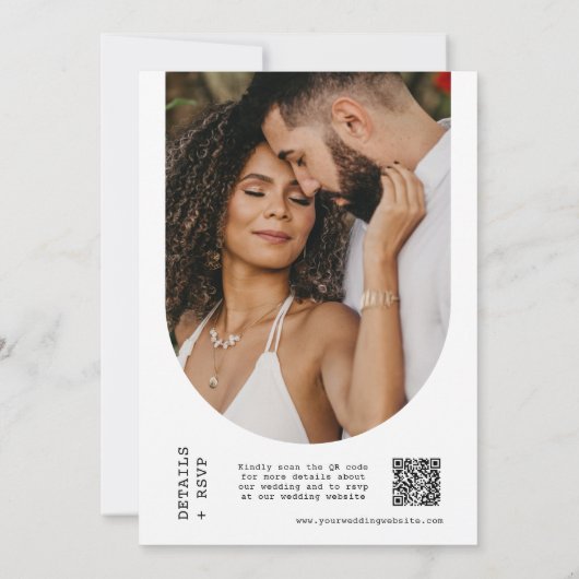 Woestijn bruiloft pampas gras boho boog QR code Kaart (Achterkant)