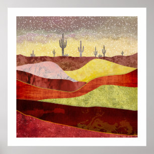 Woestijn Cacti Landschap Poster