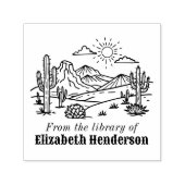 Woestijn Cactus Landschap #3S SQ Bibliotheek Boek Zelfinktende Stempel (Design)