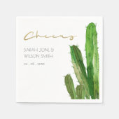 WOESTIJN CACTUS LOOF Aquarel TROUWFEEST Servet (Voorkant)