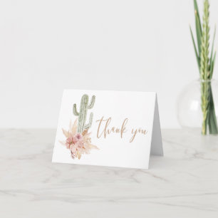 Woestijn cactus pampas gras boho bedankkaart