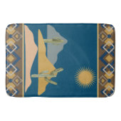 Woestijn Cactus Scène en Geometrische Trim Badmat (Voorkant)