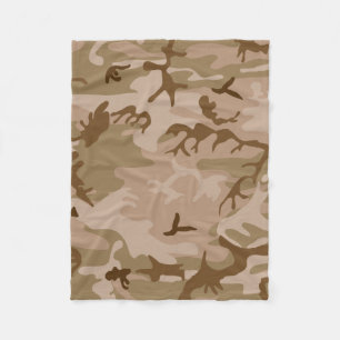 Woestijn Camo - Bruine Camouflage Fleece Deken