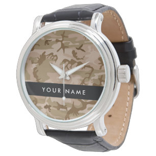 Woestijn camouflagepatroon, je naam, personaliseer horloge