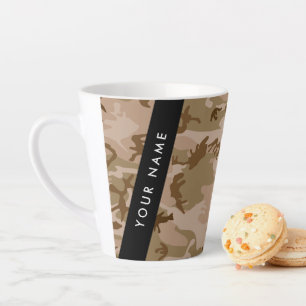 Woestijn camouflagepatroon, je naam, Personaliseer Latte Mok