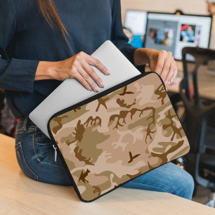 Woestijn camouflagepatroon, militair patroon, lege laptop sleeve