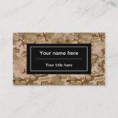 Woestijn camouflagepatroon, militair patroon, lege visitekaartje (Achterkant)