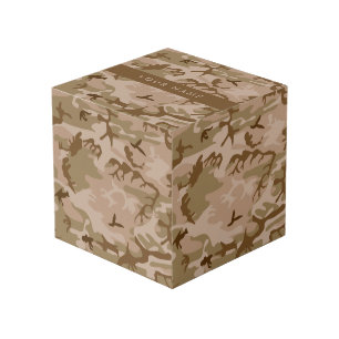 Woestijn camouflagepatroon, uw naam, personalisere kubus