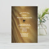 Woestijn duin weekend weg kamelenrit bruiloft kaart (Staand voorkant)