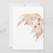 Woestijn Dusty Roos Boho Pampas Grass Wedding Kaart (Achterkant)