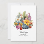 Woestijn Hues Bloemen Bruiloft Bedankkaart (Voorkant)