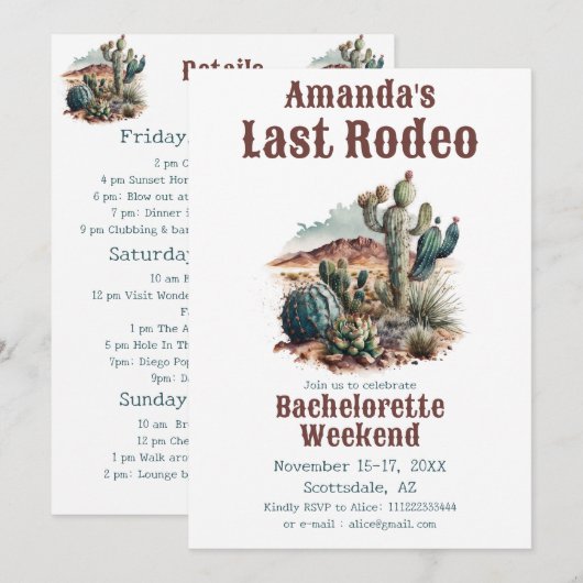 Woestijn Laatste Rodeo Scottsdale vrijgezellenweek Kaart (Voorkant / Achterkant)