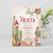 Woestijn Let's Fiesta Cactus Kerstmis 50e verjaard Kaart (Staand voorkant)