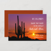Woestijn met Cacti Landschap Save the Date Kaart (Voorkant / Achterkant)