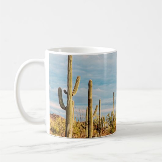 Woestijn met Saguaro cacti Koffiemok (Links)