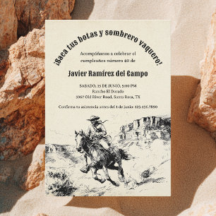 Woestijn Mexicaanse Spaanse cowboy verjaardagsfees Kaart