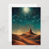 Woestijn Night Fantasy Landscape Sci-Fi Briefkaart (Voorkant / Achterkant)