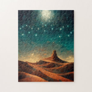 Woestijn Night Fantasy Landscape Sci-Fi Legpuzzel