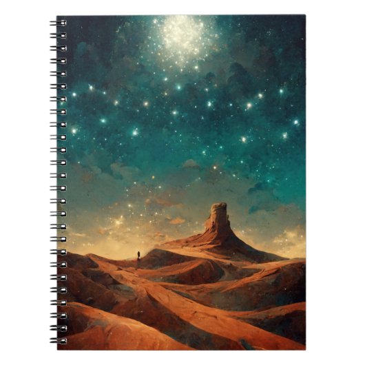 Woestijn Night Fantasy Landscape Sci-Fi Notitieboek (Voorkant)