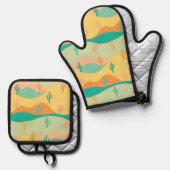 woestijn ovenwant & pannenlap set (Voorkant / Achterkant)