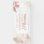 Woestijn Pampas Gras Boho Bruidsdouche Spandoek (Verticaal)