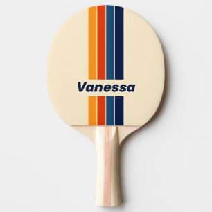 Woestijn Retro Regenboog Speld Gestreept met Naam Tafeltennisbatje