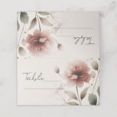 Woestijn Roos Roze Bloemen Greenery Tafelnummer (Buitenkant ongevouwen)