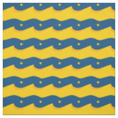 Woestijn 's nachts - een blauw en geel patroon stof (Swatch)