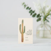 Woestijn Saguaro Cactus Aquarel Unieke Hanglabel Visitekaartje (Staand voorkant)