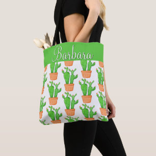 Woestijn Succulent Cactus Floral gepersonaliseerd Draagtas