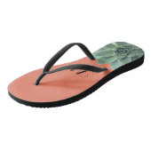 Woestijn Succulent Monogram Groen Peach Teenslippers (Schuin)