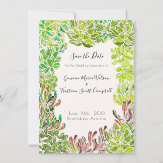 Woestijn thema bruiloft - Save the Date Kaart