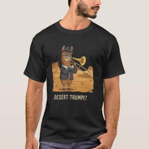Woestijn Trompetspeler Grappige Lama Alpaca Wester T-shirt